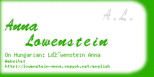 anna lowenstein business card